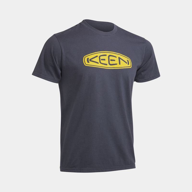 Keen Topo Logo Mens T-Shirts Navy NZ Sale (6451-DTKPY)